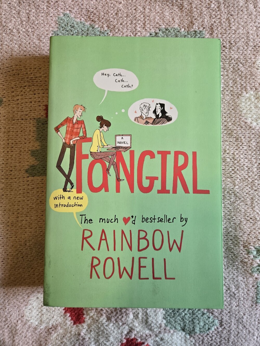 Fangirl by Rainbow Rowell - Green Paperback Novel Sprayed Edge